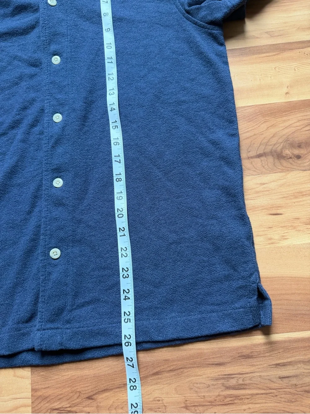 J. Crew Darkest Indigo Navy Textured camp-collar knit shirt size Medium